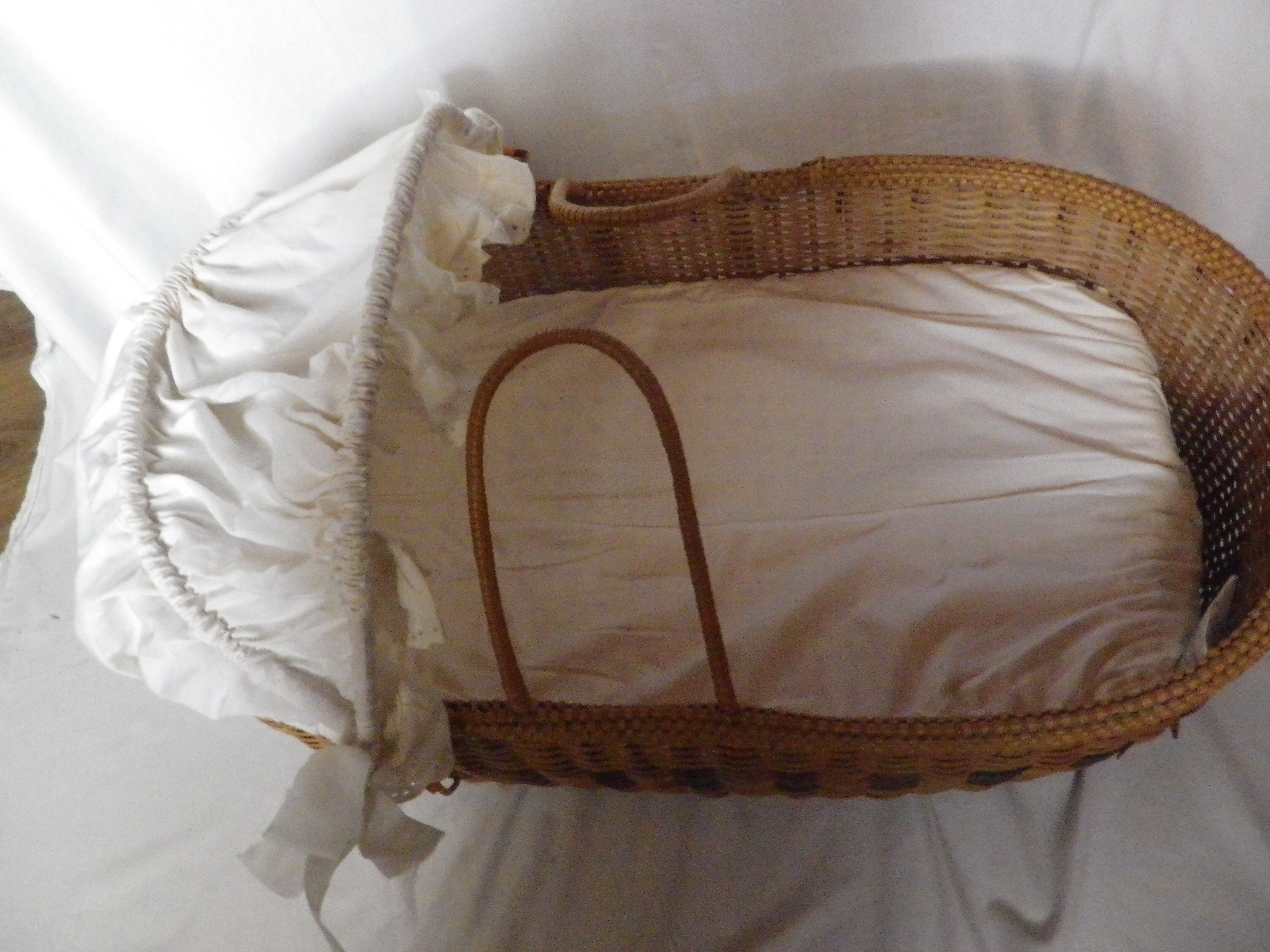 Antique wicker bassinet for babies