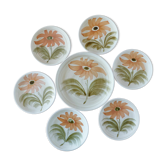 Lot 6 plates + 1 dish faience St Amand years 70