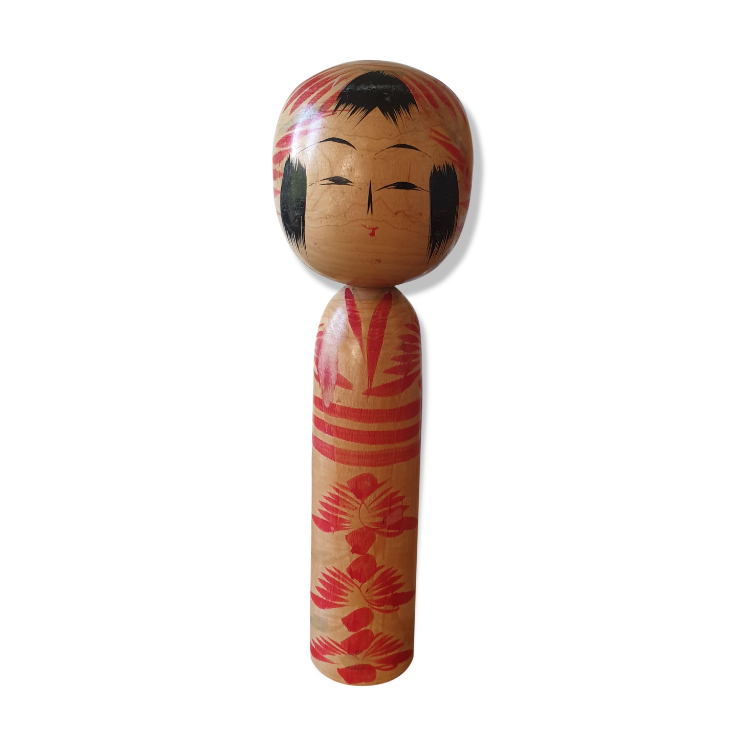 Japanese hand-painted Kokeshi doll from the 1960s