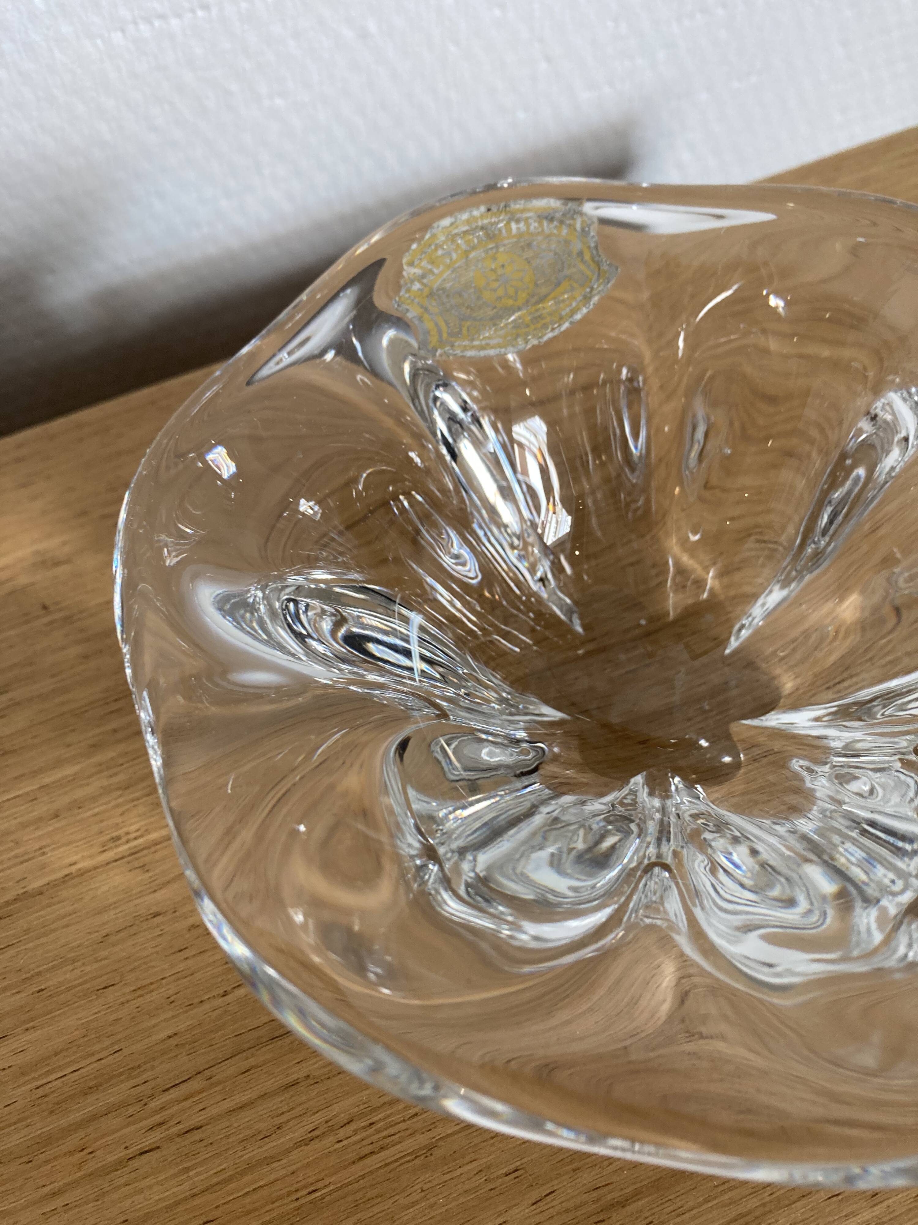 Val Saint Lambert crystal ashtray empty pocket