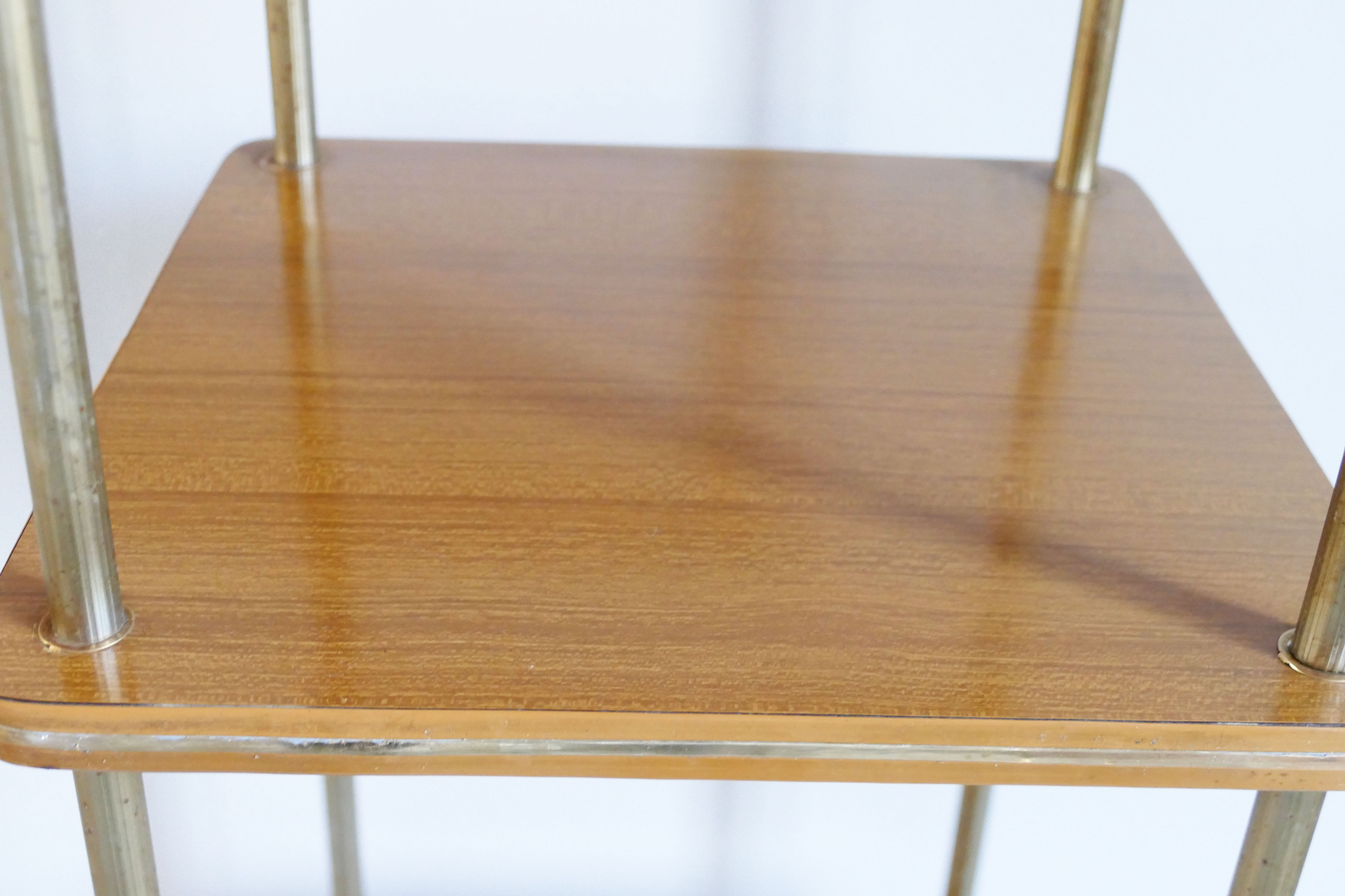 Vintage side table in brown formica