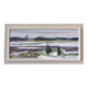 Peinture à l’huile de paysage moderne suédoise moderne du milieu du siècle Vintage Expressive Paysage, encadré