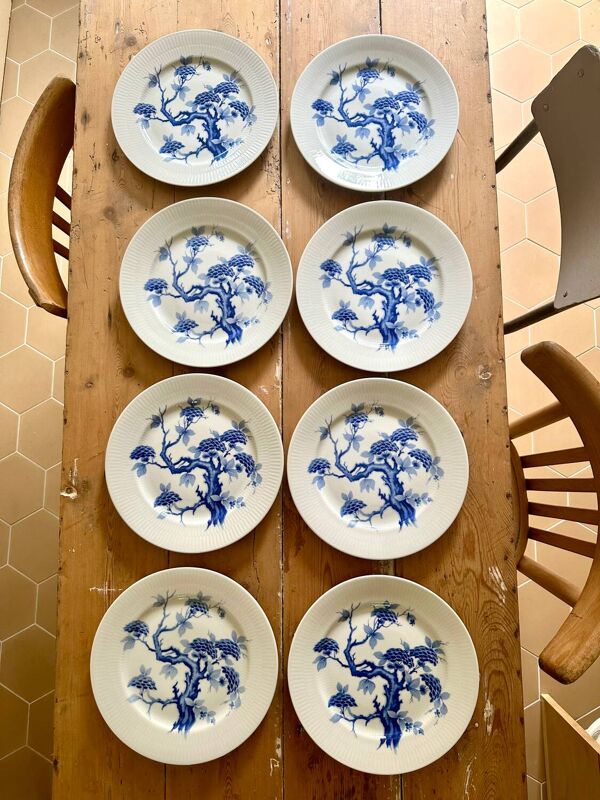 Lot de huit assiettes en porcelaine allemande années 50