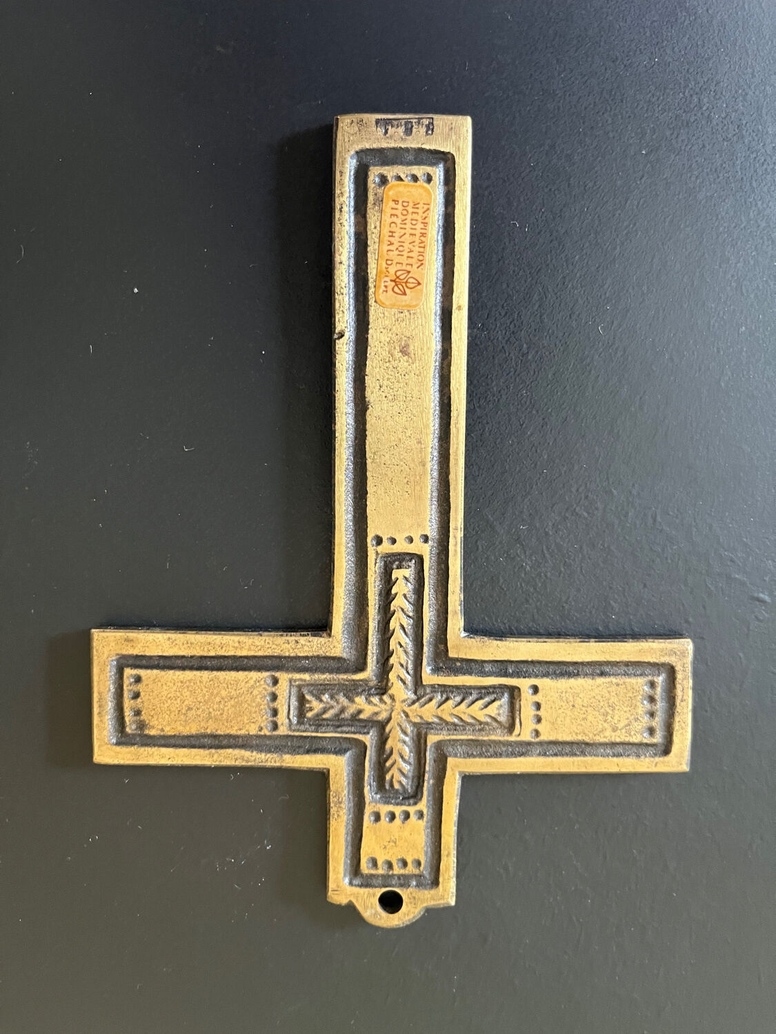 Piechaud enamelled bronze cross
