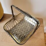 Silver metal and glass basket
