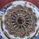 Vintage lamp in brass and ceramic. Flowering tree of life.