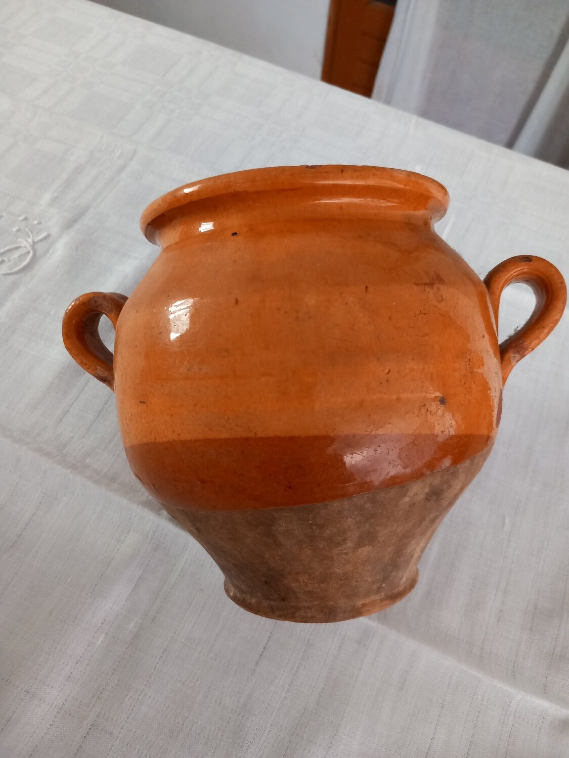 Varnished terracotta pot