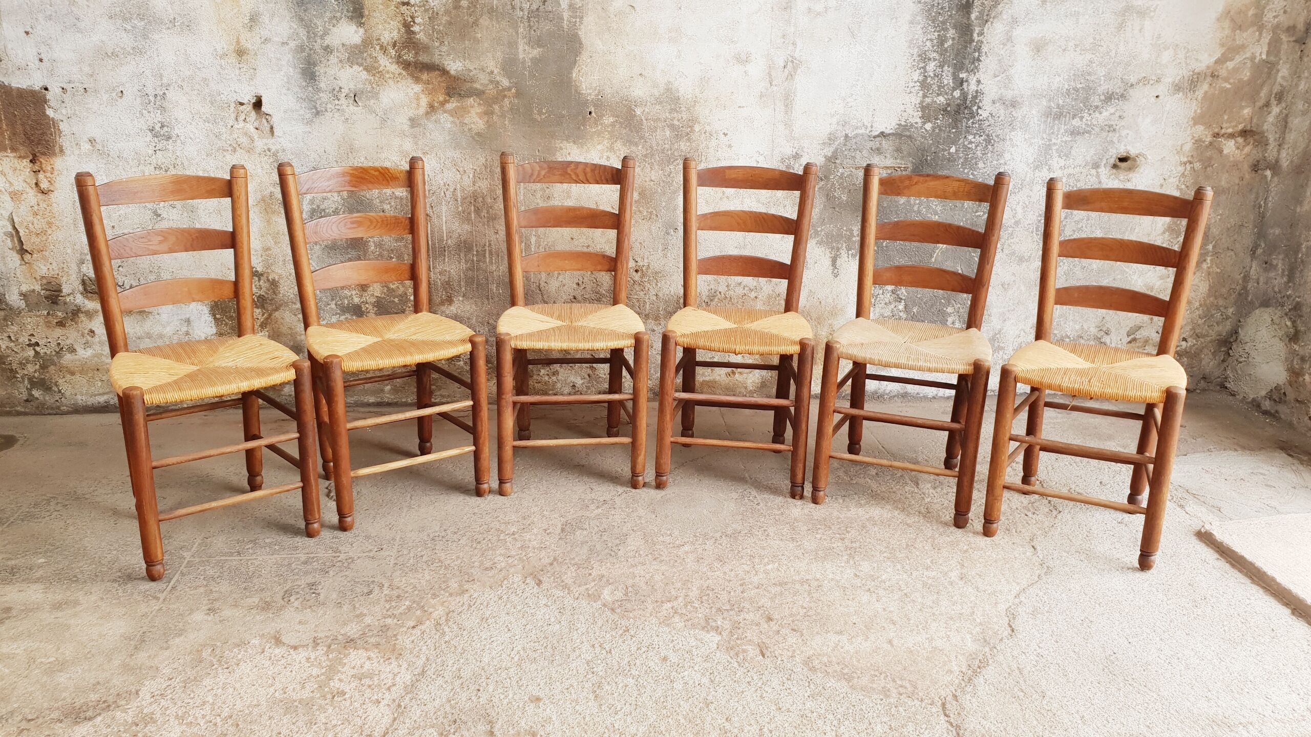 Antique chairs brutalist style