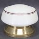 1930s Art Deco brass ceiling light with opaline glass shade, Czechoslovakia, Res