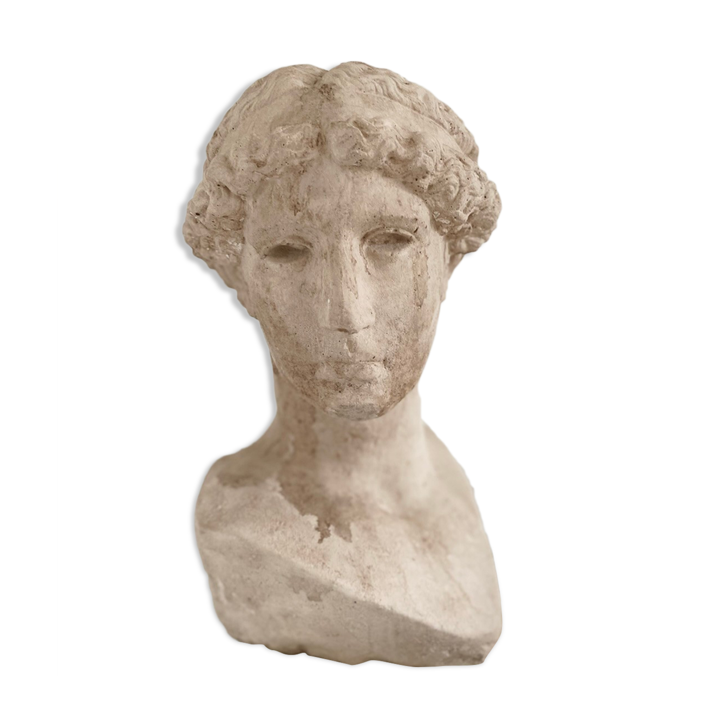 Tête de déesse grecque antique en plâtre