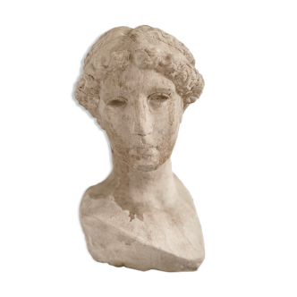 Tête de déesse grecque antique en plâtre