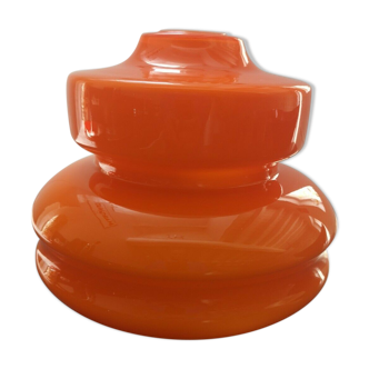 Abat-jour orange Tulipe globe verre design 1970' pop-art vintage