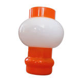 Lampe vintage année 70 opaline blanche et orange