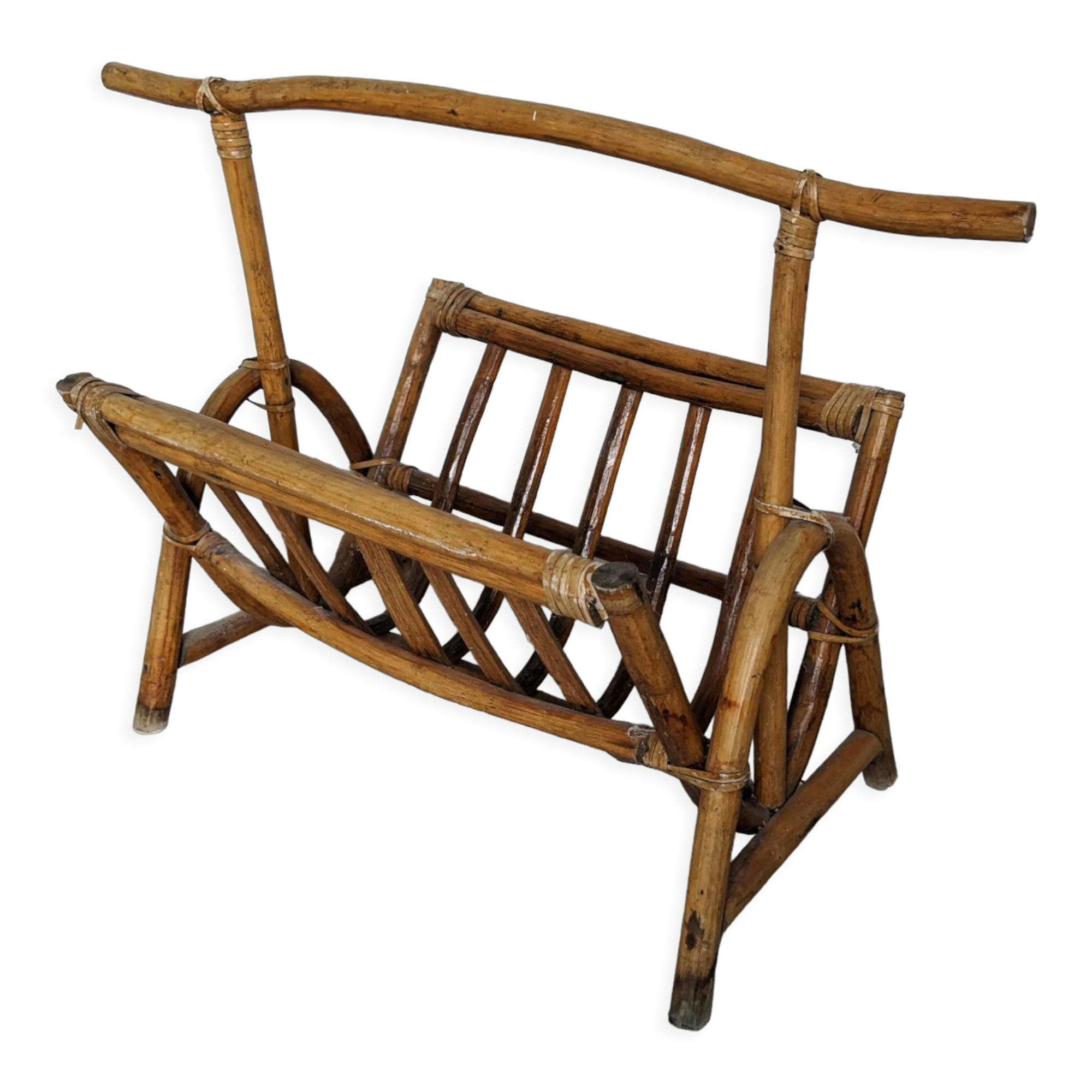 Vintage rattan magazine holders