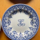 Gien - sublime set of old plates monogram C