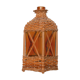 Wicker lamp and amber glass, 70s