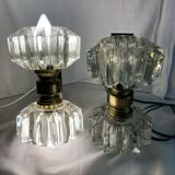Pair of 1930s wall lights, Italian work, Murano glass and brass