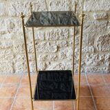 Vintage brass and glass side table circa 70's