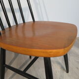 Pair of scandinavian teak chairs with bars