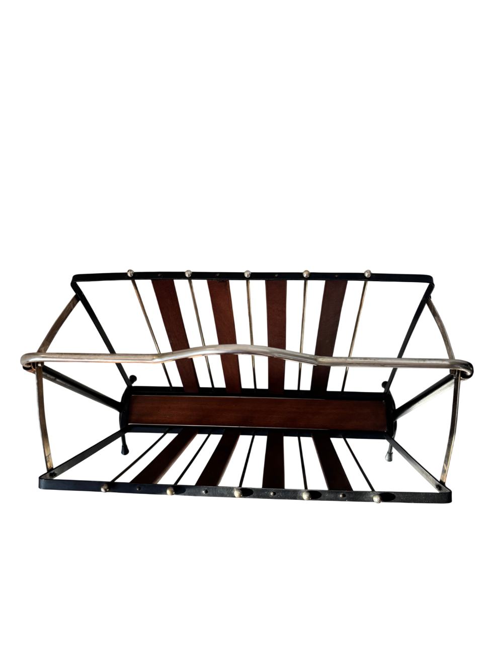 Teak and metal magazine rack 1960