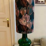 Vintage Doria lamp in green opaline glass with internal lighting by Doria Leuchten, 1970s.