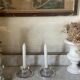 Pair of Keltum Pleet silver metal candlesticks