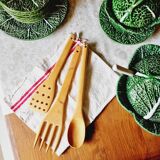 Set of 3 wooden kitchen utensils