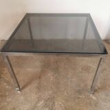 Chrome and glass coffee table 1970 Neoclassical style