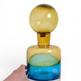 Sommerso Murano Art Glass Bottle In The Style of Flavio Poli for Seguso