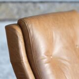 Leather armchair by Raphael Raffel for Apelbaum - France 1970
