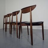 Rosewood dining chairs by Harry Østergaard for Randers Møbelfabrik, Denmark, 1960s, set of 4.