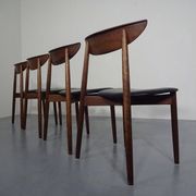 Rosewood dining chairs by Harry Østergaard for Randers Møbelfabrik, Denmark, 1960s, set of 4.