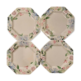 Octagonal Fiji Japan plates with sandstone flowers
