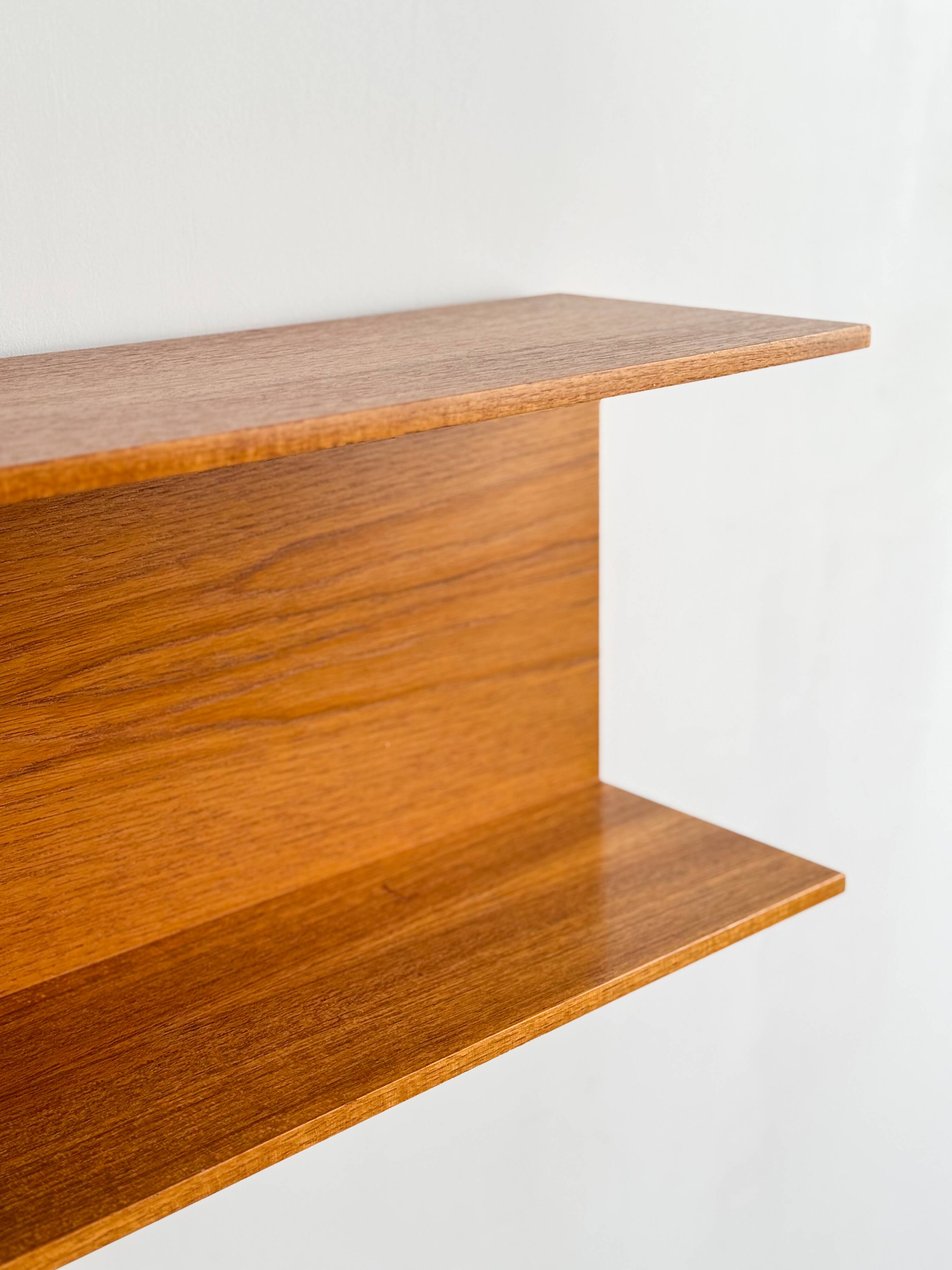 Teak wall shelf by Wilhelm Renz for Walter Wirz Mid Century Design