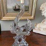 Pied de lampe en cristal en forme de poisson, années 50