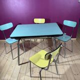 Formica table with extensions and 4 chairs 1950