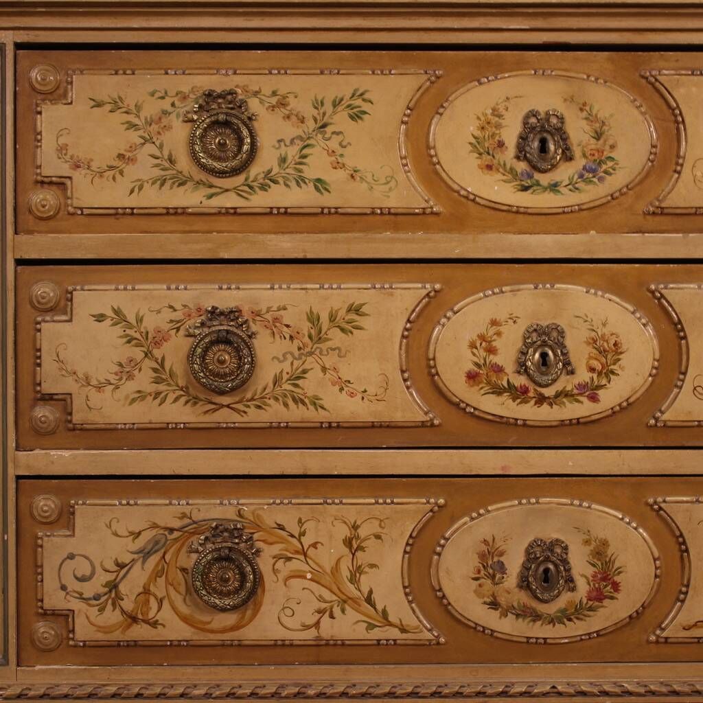 Dresser in lacquered wood with mirror Louis XVI