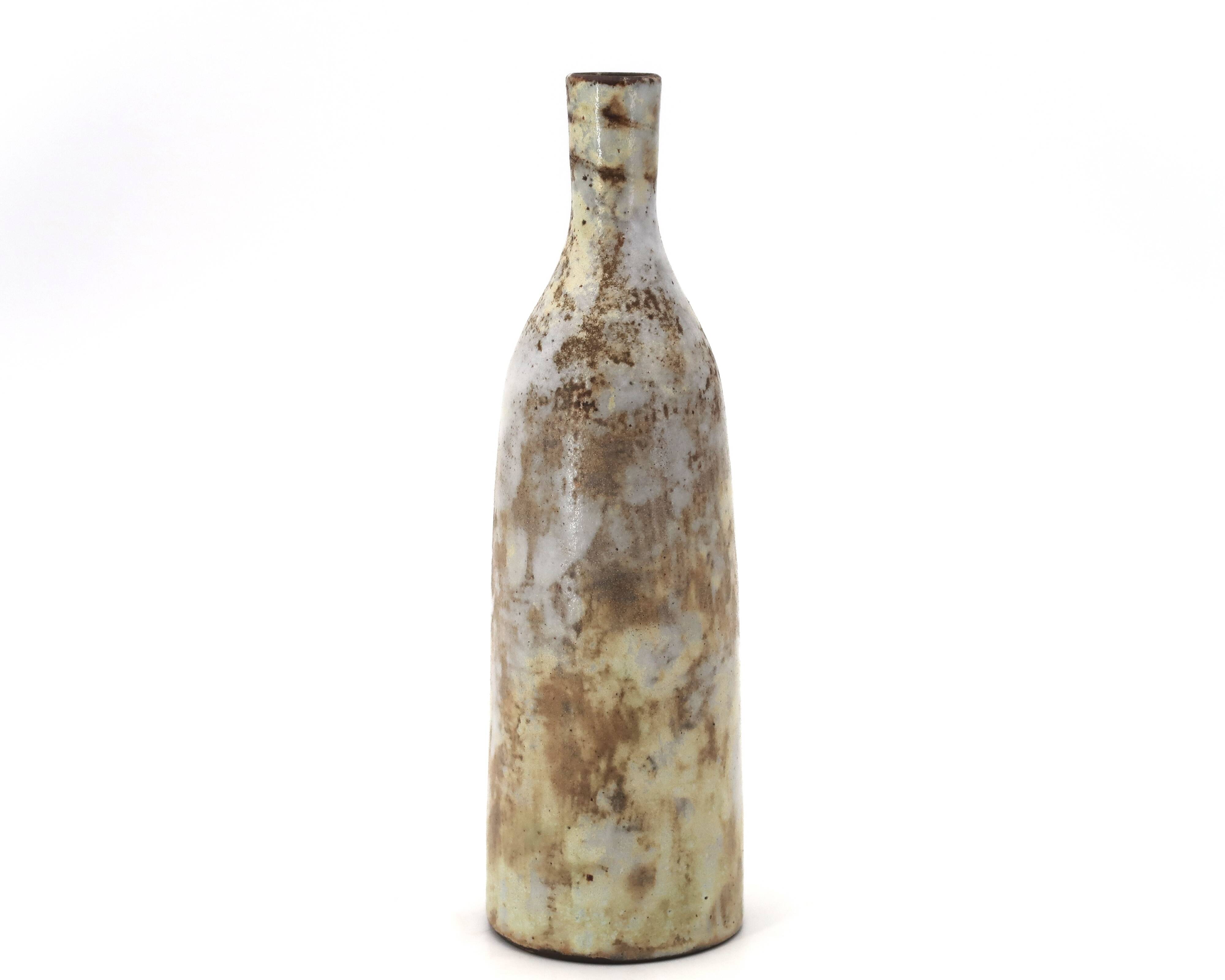 Ceramic bottle vase by Alexandre Kostanda, Vallauris, 1960s