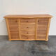 Vintage curved rattan sideboard, coastal credenza, wicker cabinet, boho buffet