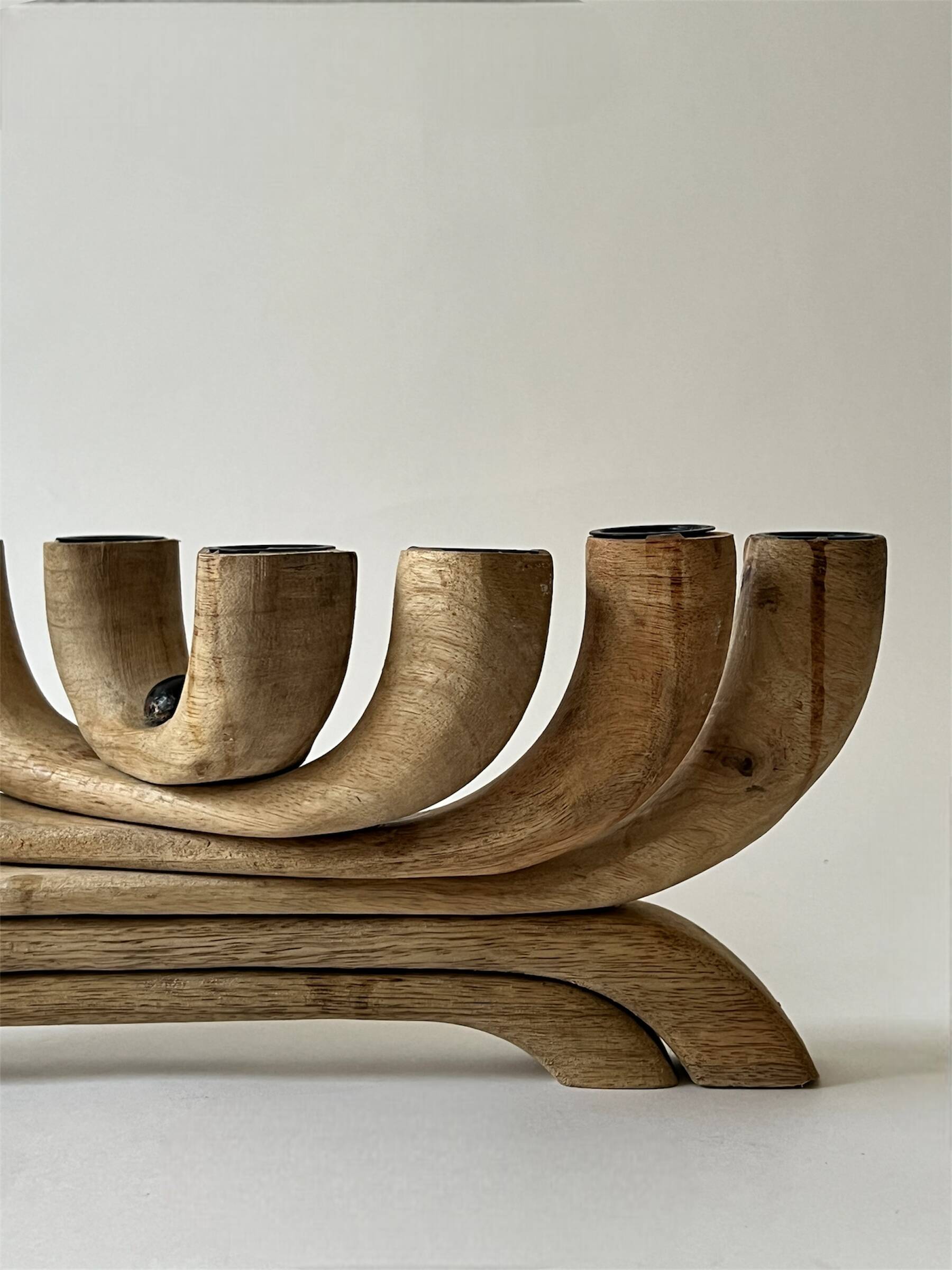 Scandinavian wooden candle holder, Denmark 1970s.