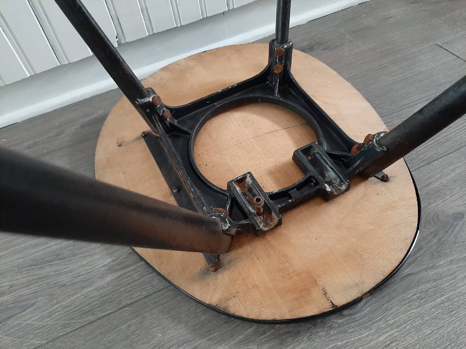 Pair of Vintage Stools with Metal Legs, Consoles