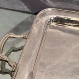 Rectangular top with handles in silver metal in Louis XVI style