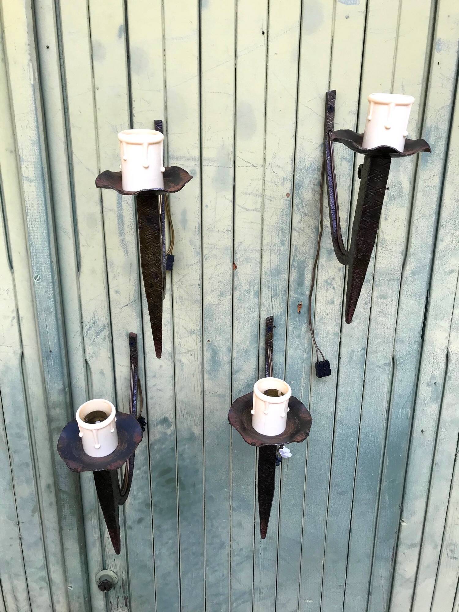 Wrought iron wall lights