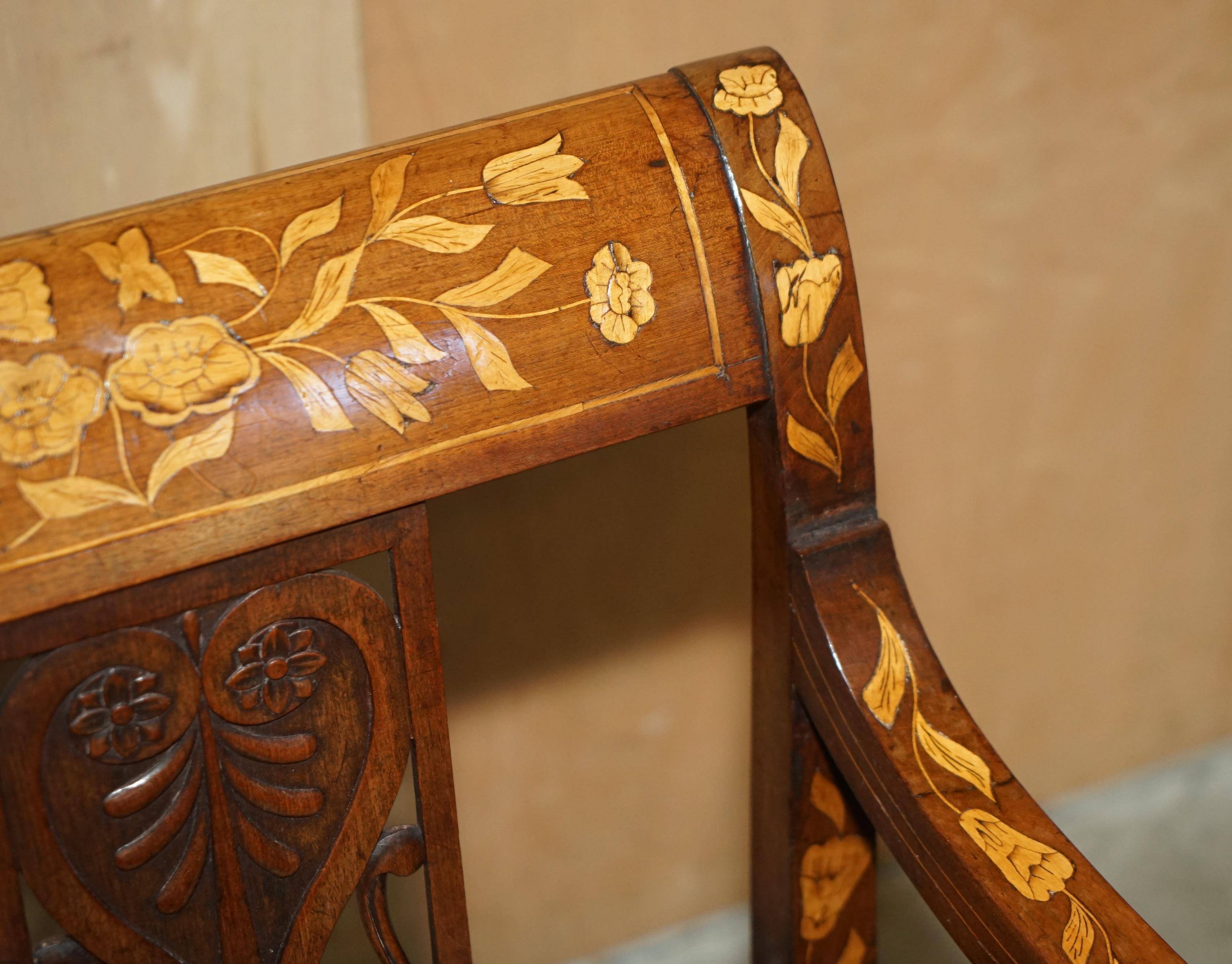 Chesterfield leather office chair with Dutch marquetry