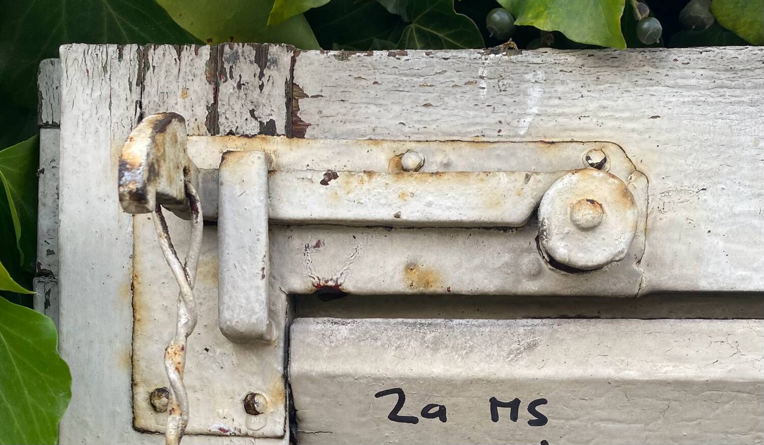 Old wooden shutter blinds