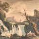 LACROIX of MARSEILLE. The Cascade of Tivoli, 1760. Enhanced etching.