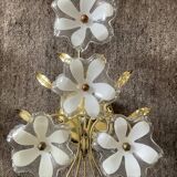 Pair of vintage golden sconces and lucite flowers