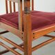 Art Nouveau design dining chair/side chair with red fabric upholstery