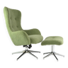 Green LAMB armchair and footstool set