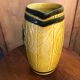 Old pitcher service & 5 ceramic mugs vintage yellow green grape vine decor